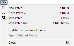 Patch File Menu