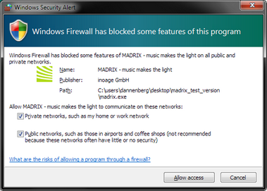 Windows Firewall Message