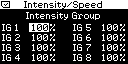 Intensity Group settings