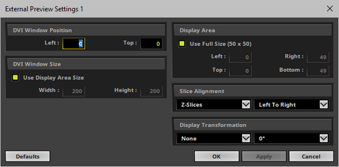DVI Window Settings DVI Window Settings