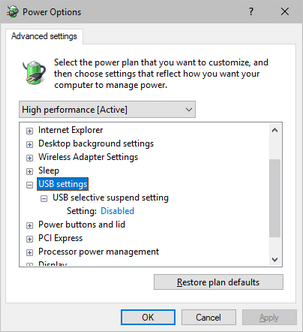 Disable Energy Saving Options Disable Energy Saving Options