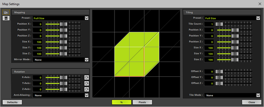 Map and Tile Dialog Map and Tile Dialog
