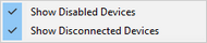 Show Disabled Devices Show Disabled Devices