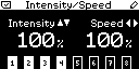 Menu Intensity/Speed