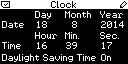 Menu Clock