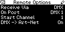 Menu Remote Options