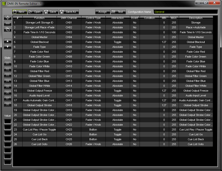 DMX-IN Remote Editor