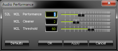 Audio Performance Dialog