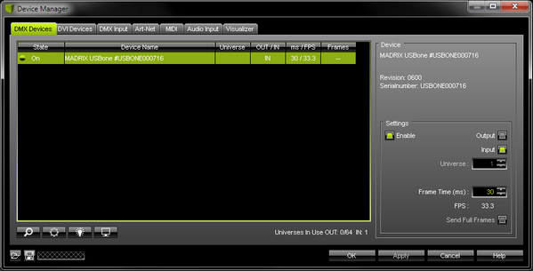 MADRIX NEO Configured for Input