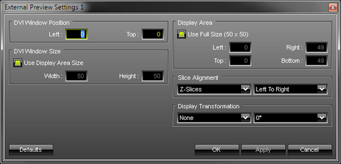 DVI Window Settings