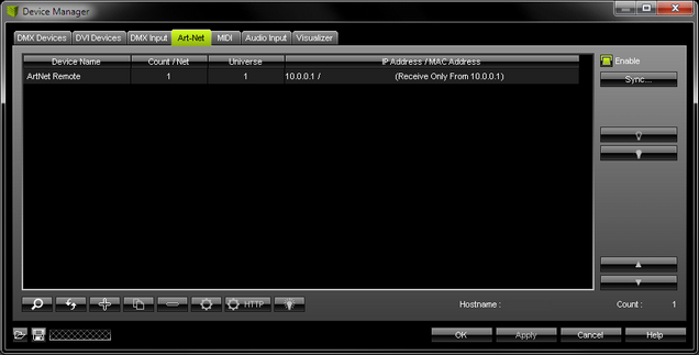 Device Manager - Art-Net