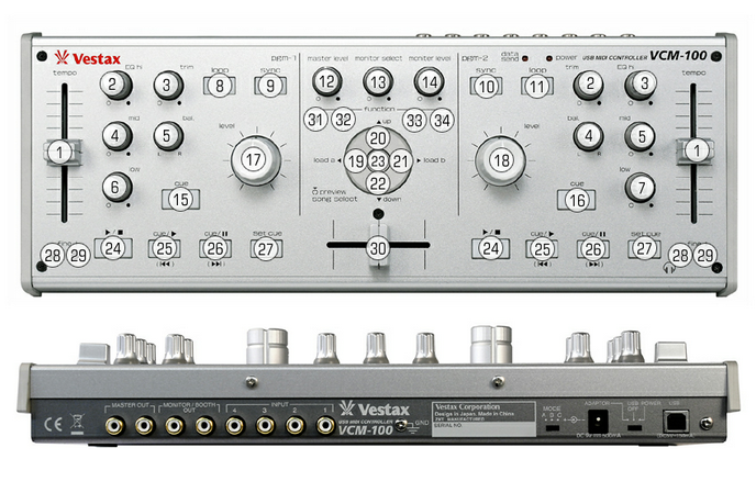 Vestax VCM-100 - MIDI Map