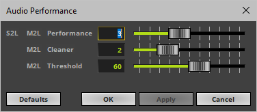 Audio Performance Dialog