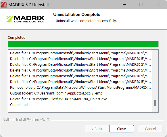 MADRIX Uninstall