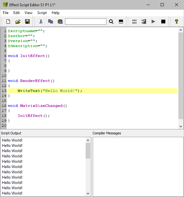 Script Editor Screenshot