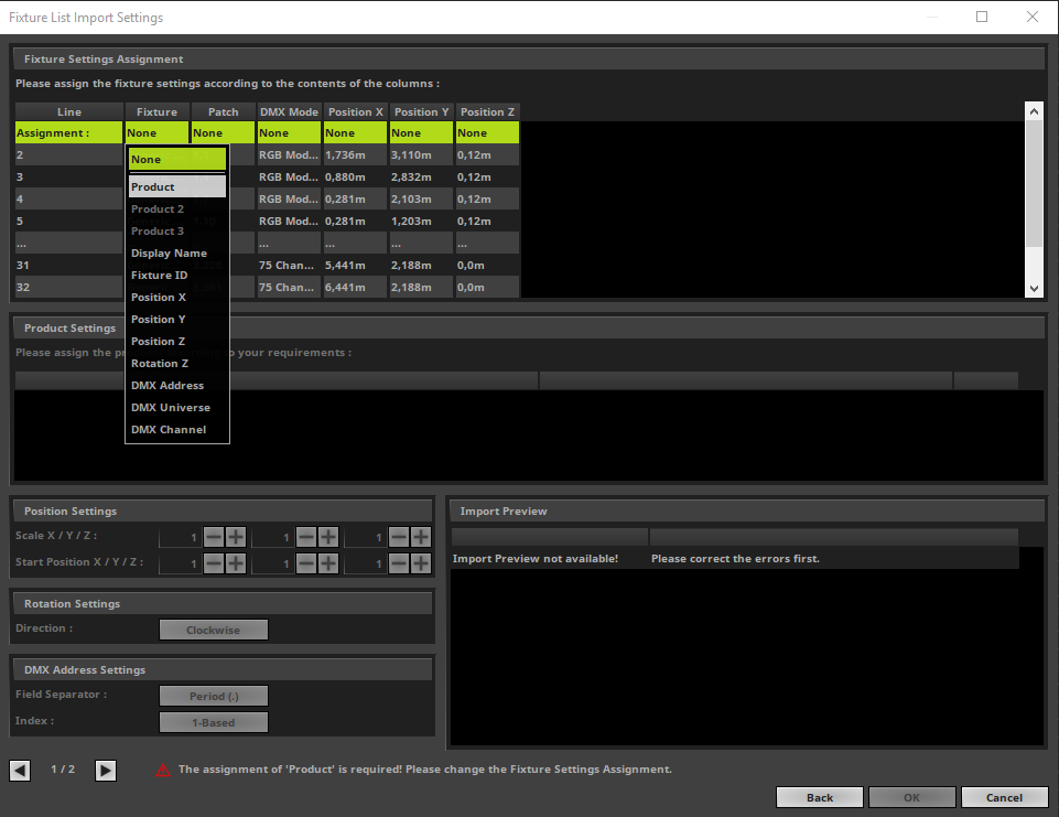 Create DMX fixture types, patches, and more from a Data Table